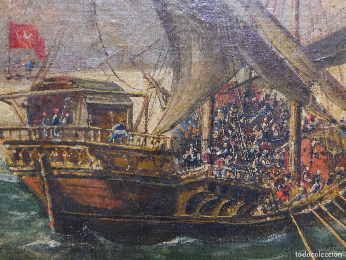 Arte: &Oacute;LEO SOBRE TELA - BATALLA NAVAL - Foto 4
