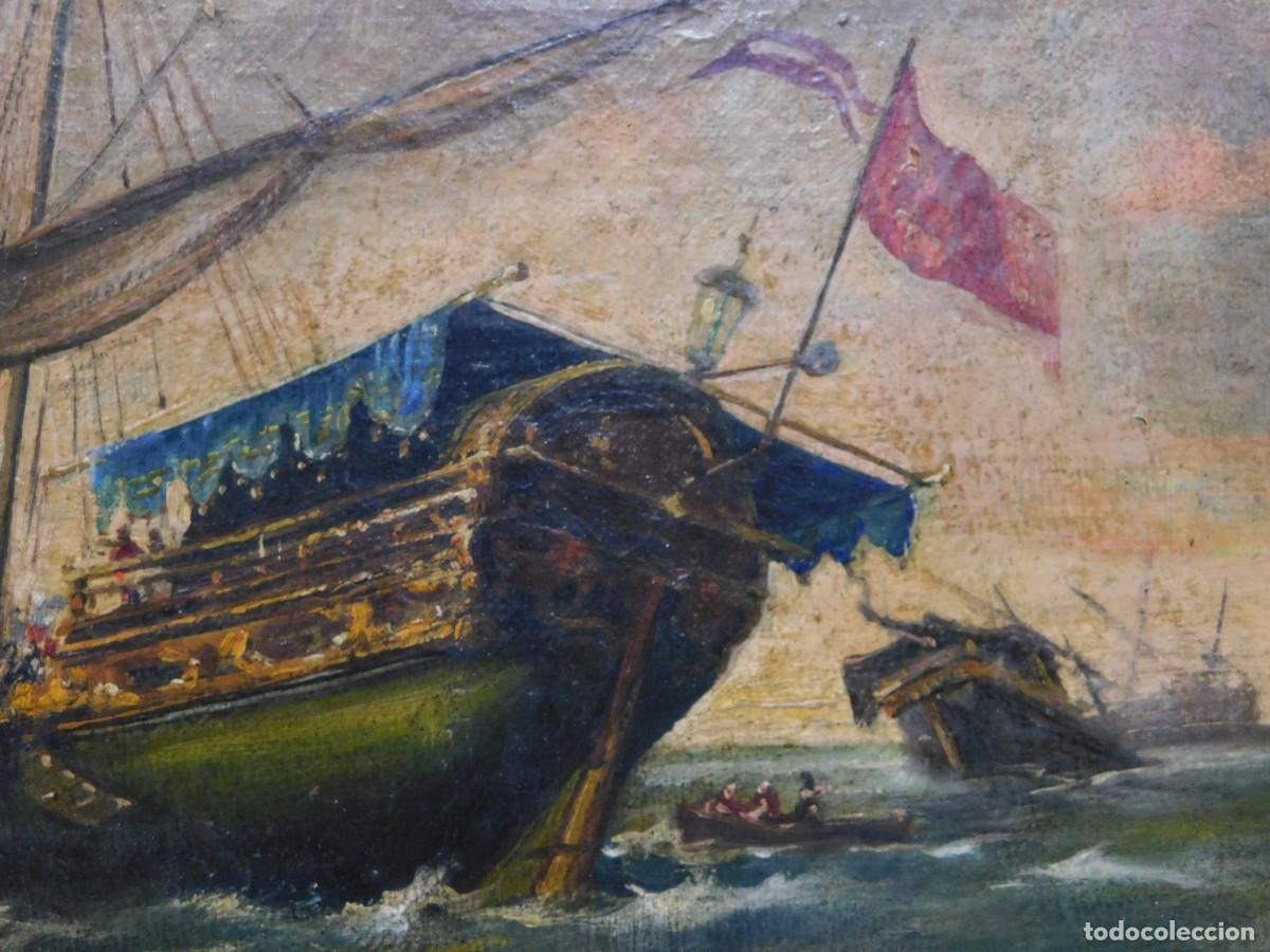 Arte: &Oacute;LEO SOBRE TELA - BATALLA NAVAL - Foto 6