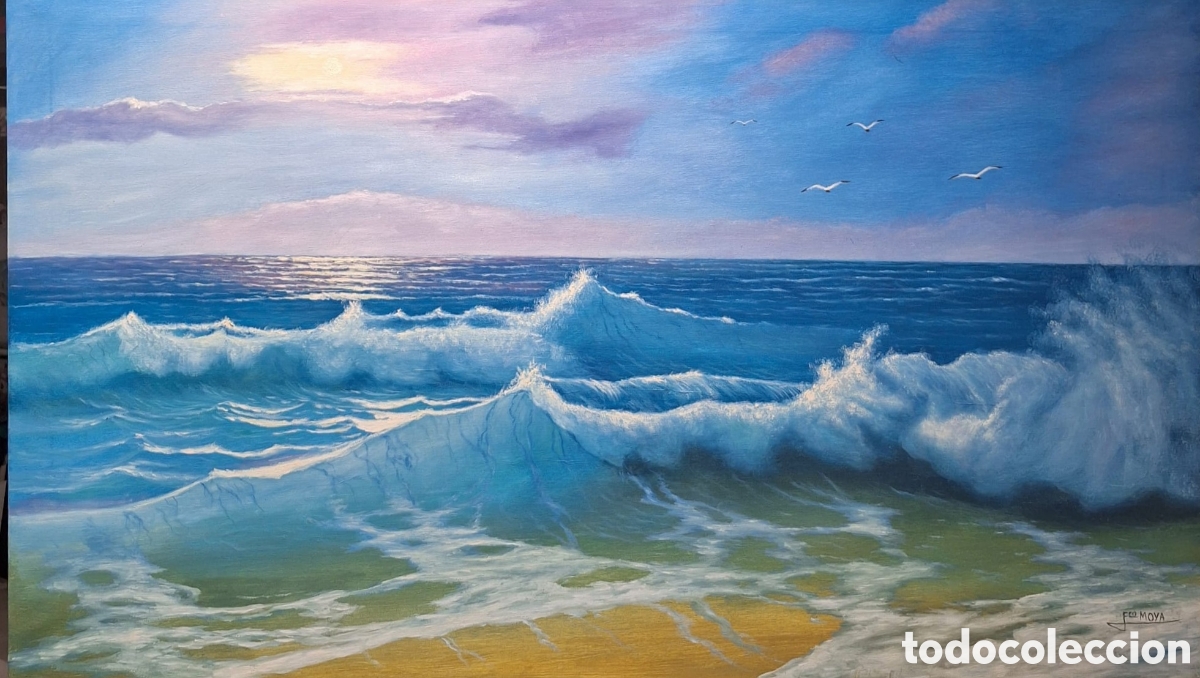 Arte: Marina &oacute;leo sobre lienzo - Foto 1