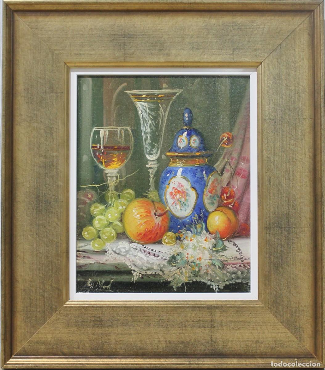 Arte: Bodeg&oacute;n - R. Michel - &Oacute;leo sobre lienzo - Foto 1