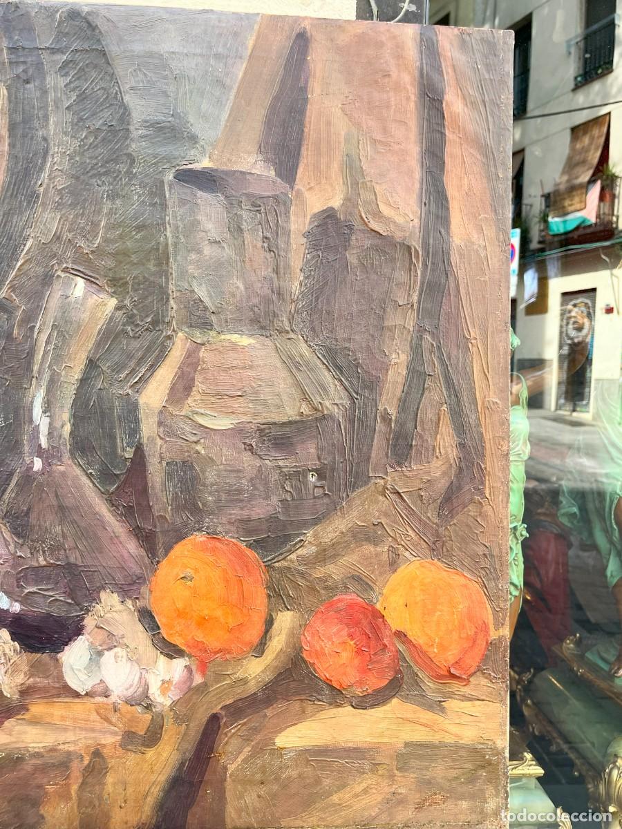 Arte: Bodegon con Botella-Oleo sobre Lienzo - Foto 1