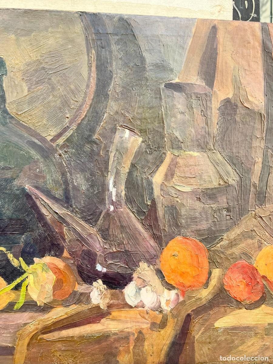 Arte: Bodegon con Botella-Oleo sobre Lienzo - Foto 6