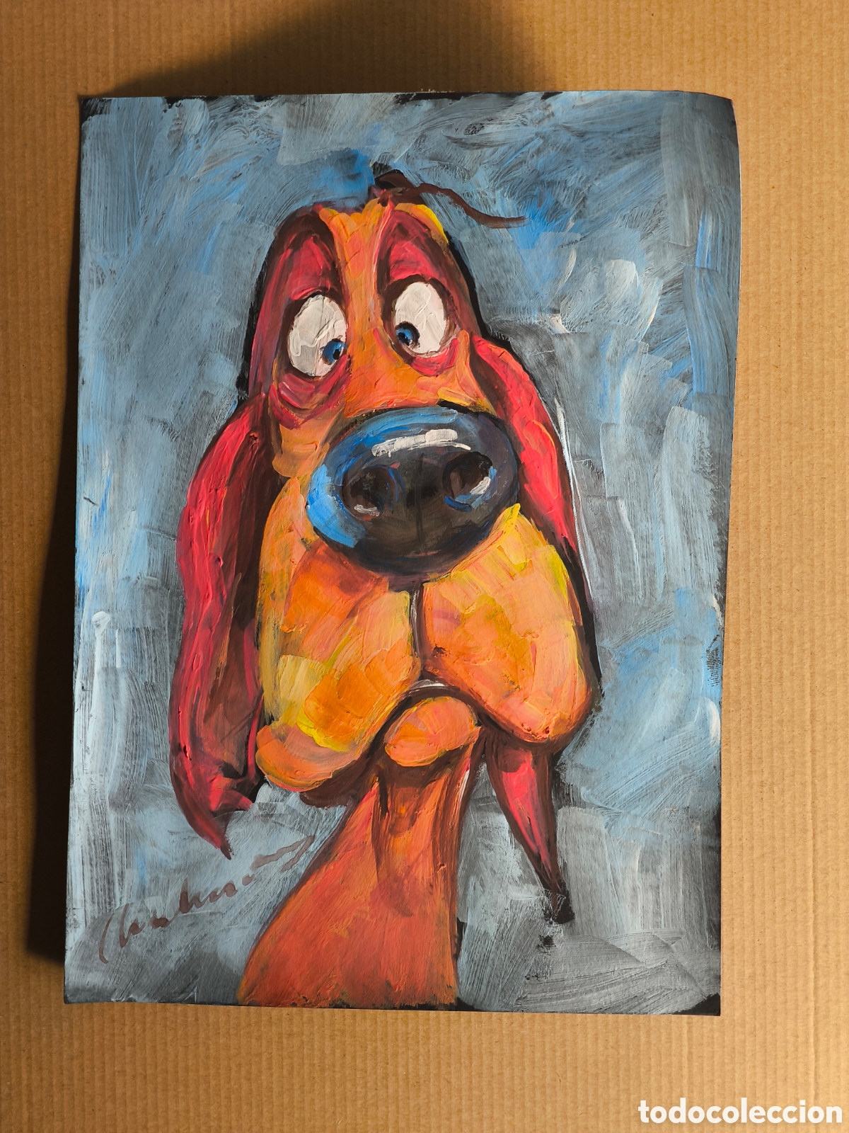 Arte: Perro ( art ) acr&iacute;lico