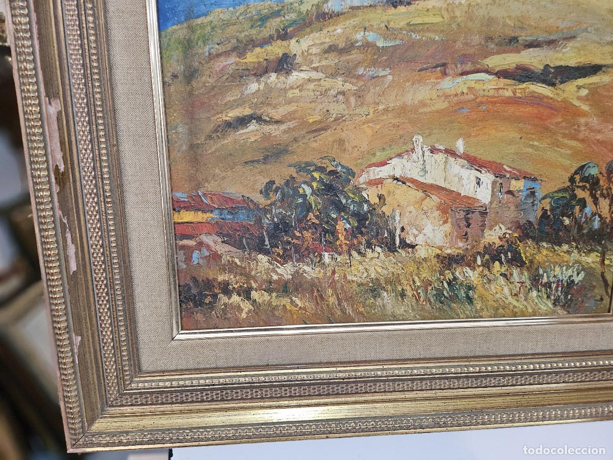 Arte: cuadro al oleo pisaje y casas - Foto 2