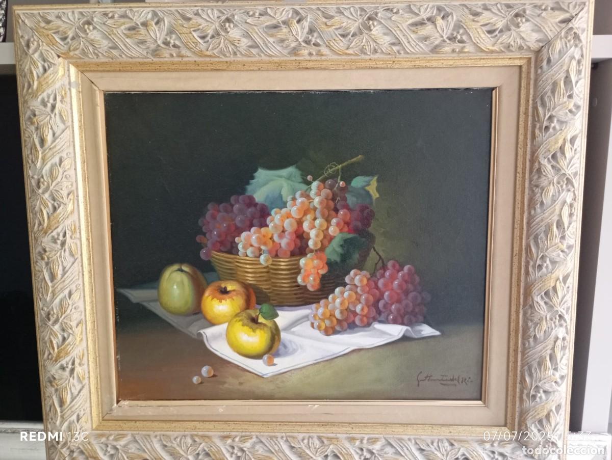 Arte: Bodeg&oacute;n con manzanas y uvas - Foto 1