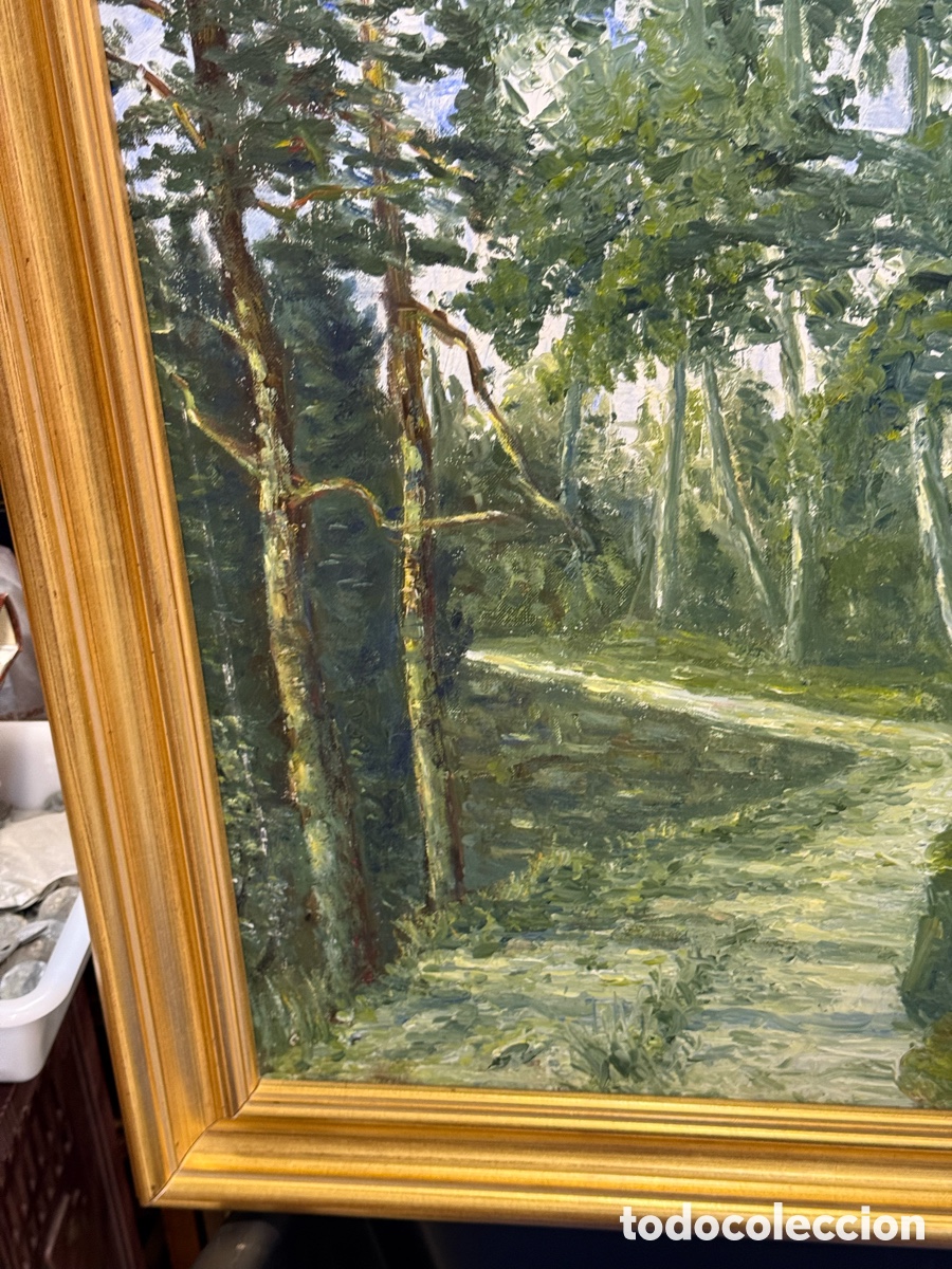 Arte: &Oacute;leo sobre lienzo firma a identificar - Foto 3
