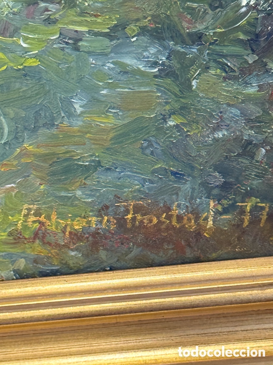 Arte: &Oacute;leo sobre lienzo firma a identificar - Foto 7
