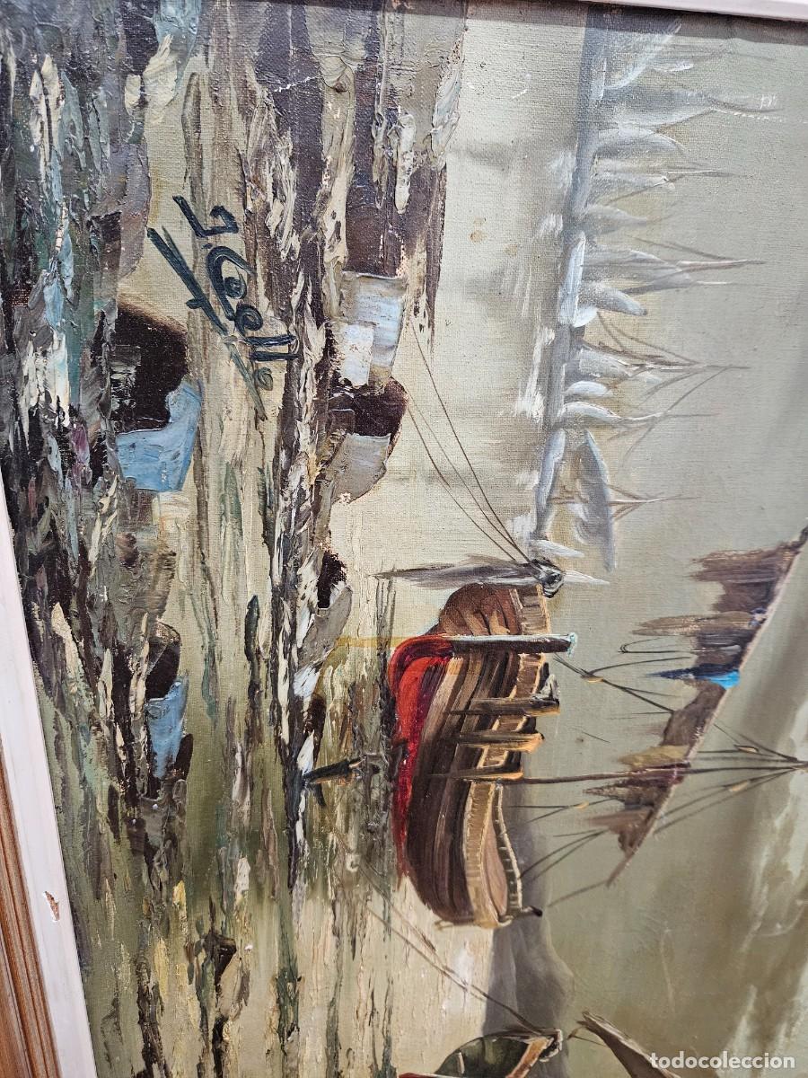 Arte: Cuadro marina barcos en la costa - Foto 10