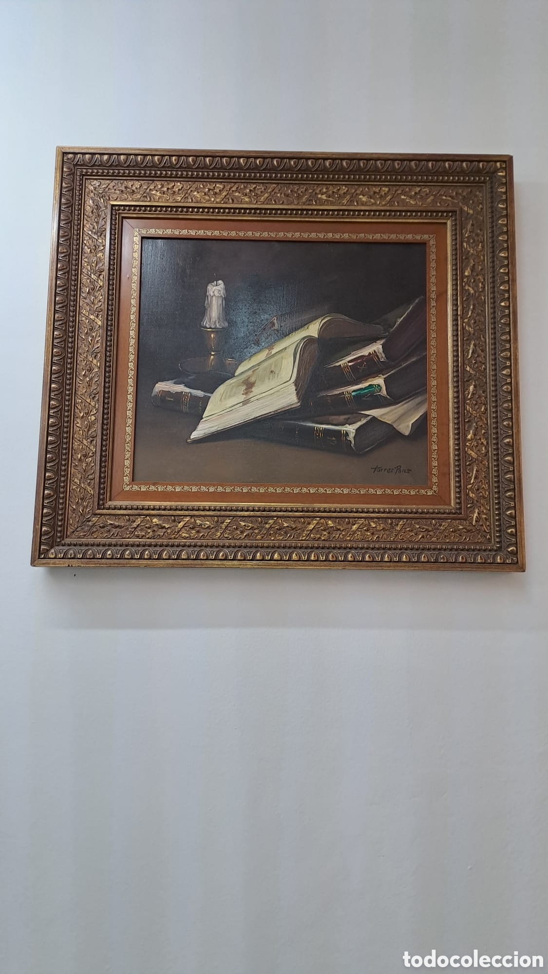 Arte: Cuadro pintura &oacute;leo con marco de madera - Foto 1