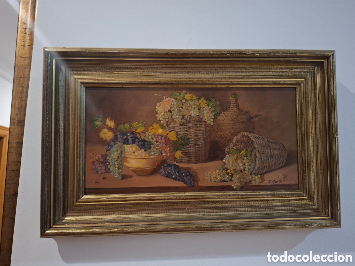 Arte: Oleo sobre tabla bodegon pareja 46x29 - Foto 4
