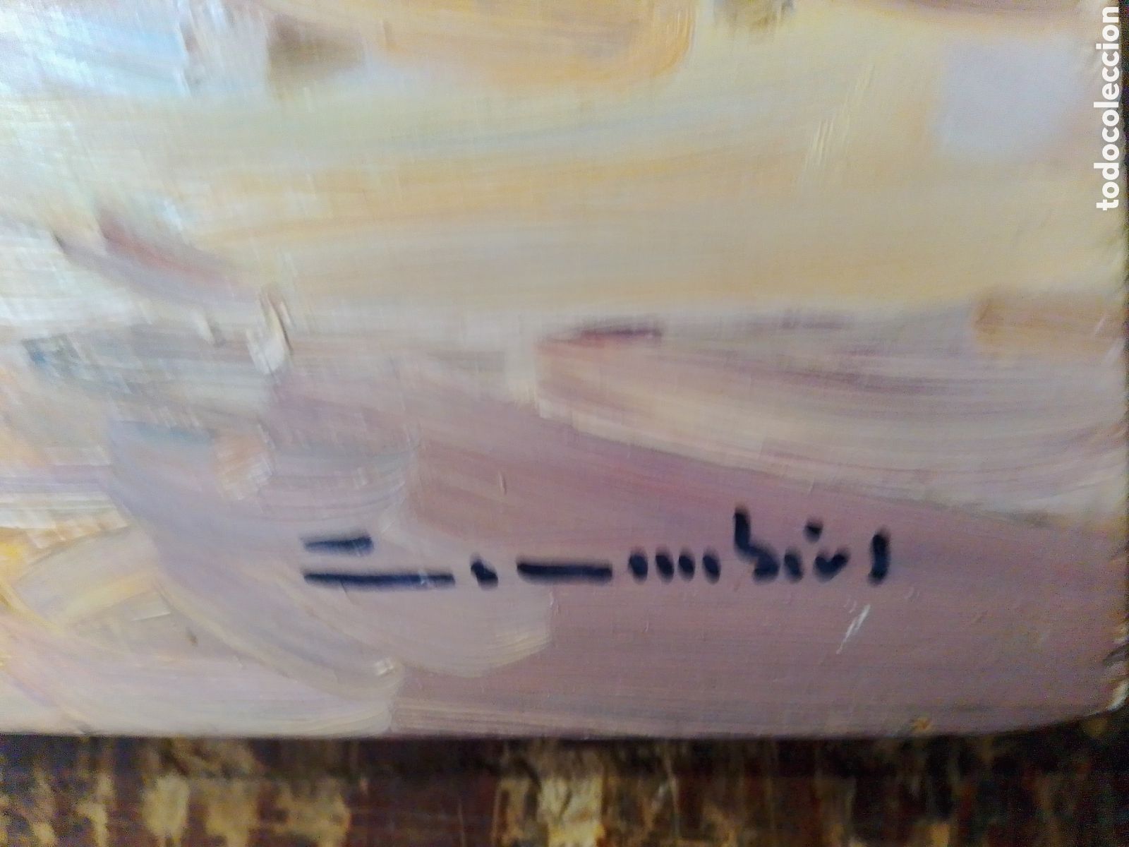 Arte: OLEO SOBRE TABLA. GITANAS EN LOS NARANJOS. CASARRUBIO, GABRIEL. - Foto 2