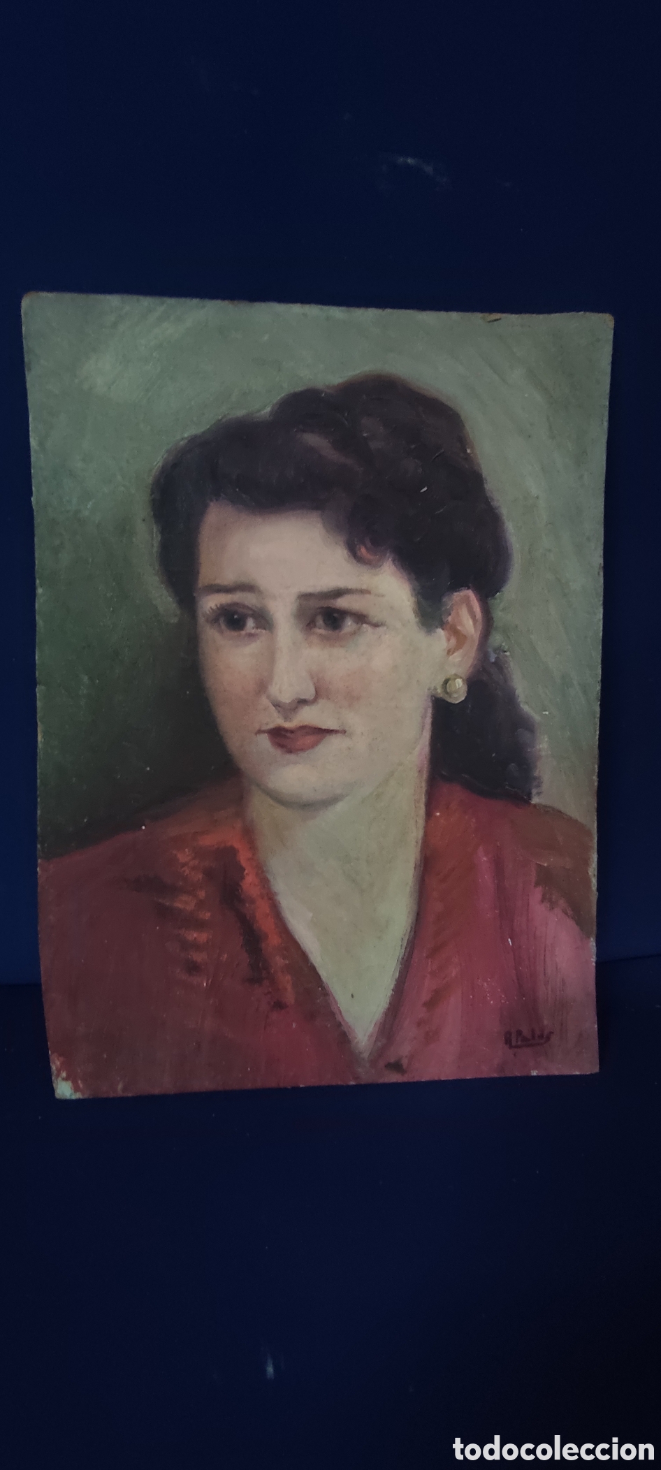 Arte: Cuadro, Retrato el Oleo Palos? - Foto 2
