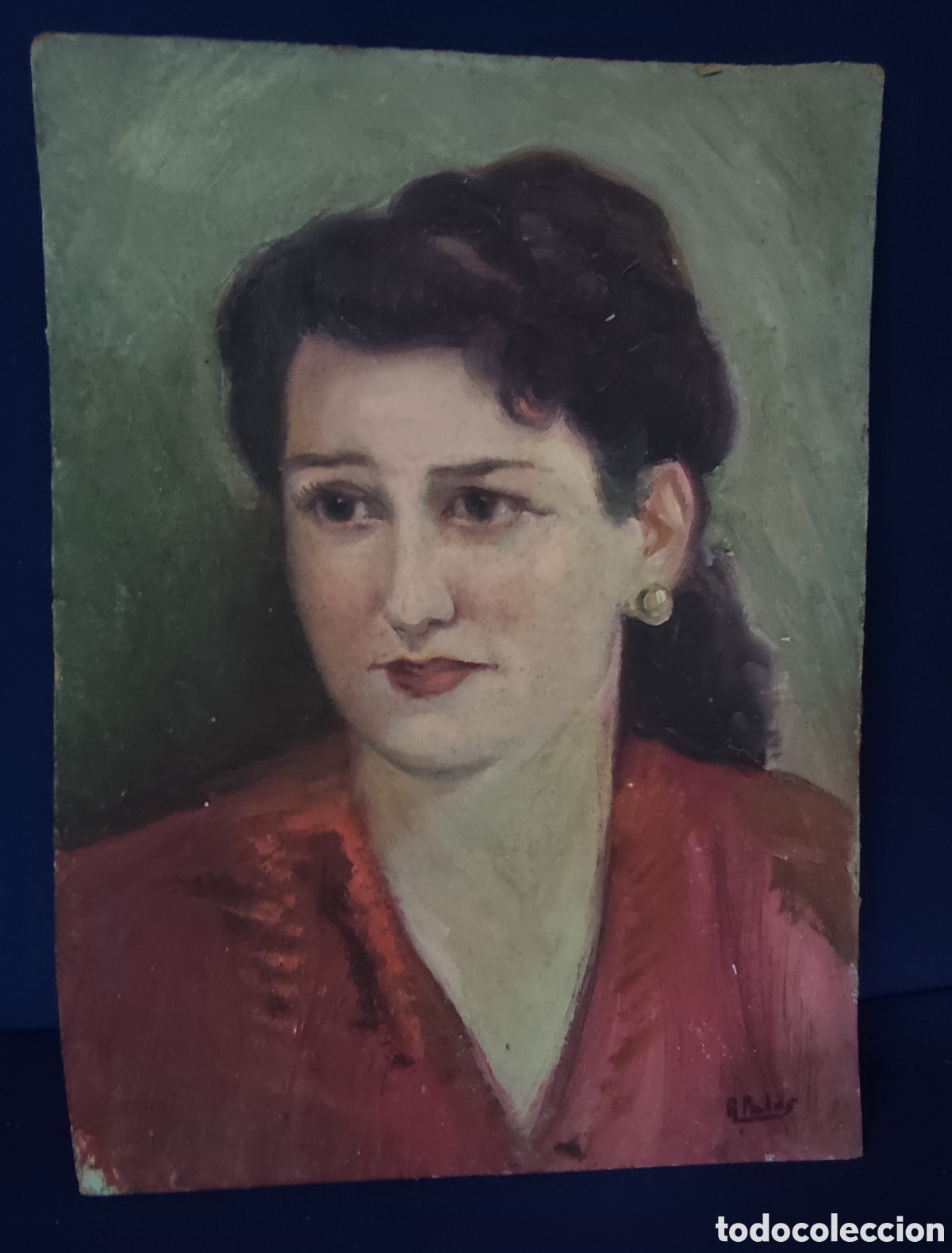 Arte: Cuadro, Retrato el Oleo Palos? - Foto 1