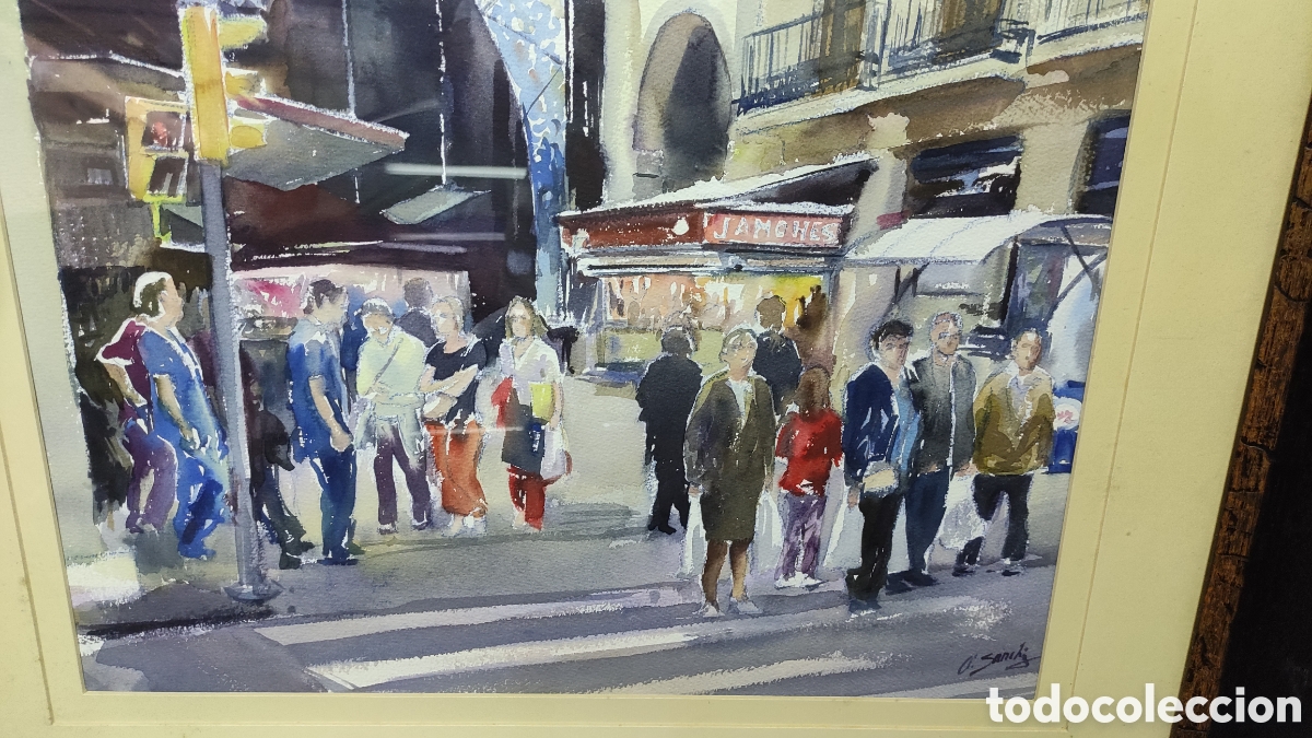 Arte: Cuadro del mercado de Barcelona - Foto 2