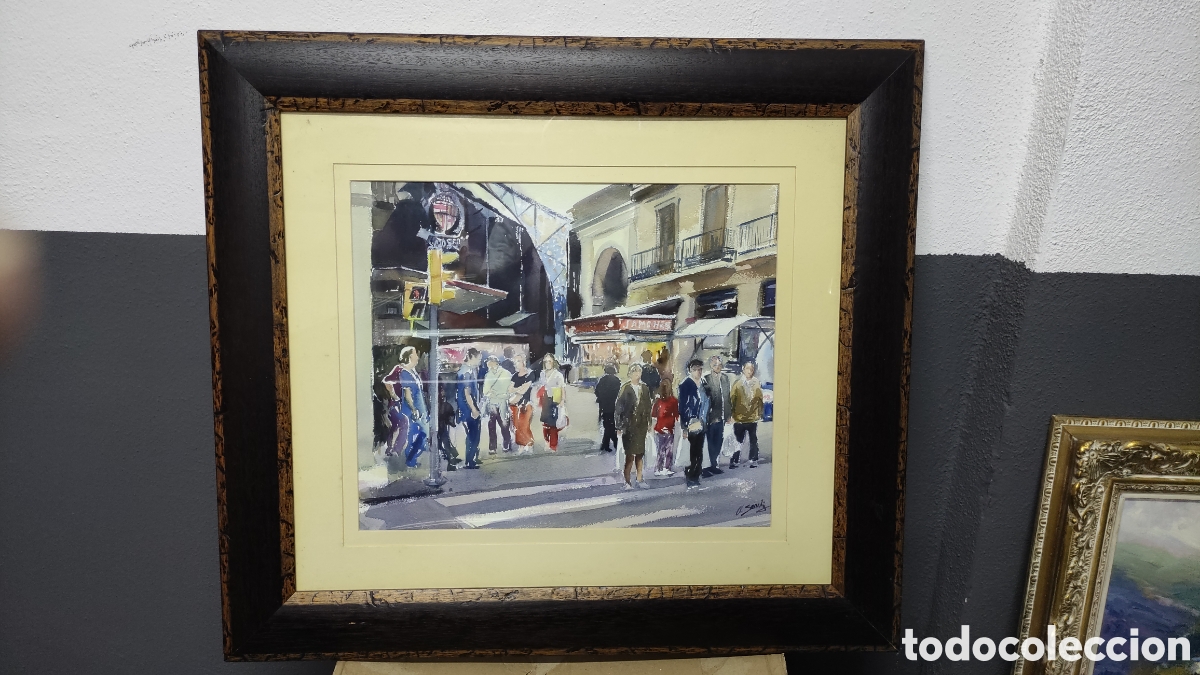 Arte: Cuadro del mercado de Barcelona - Foto 1