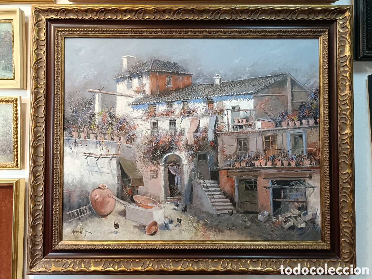 Kunst: FRANCISCO MORENO ORTEGA . MALAGA . OLEO SOBRE LIENZO MEDIDAS OBRA 92x73cm CON MARCO 112x93 cm