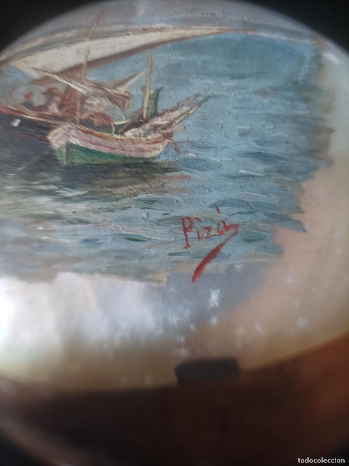 Arte: Oleo sobre concha .S.XIX.Madreperla. - Foto 8