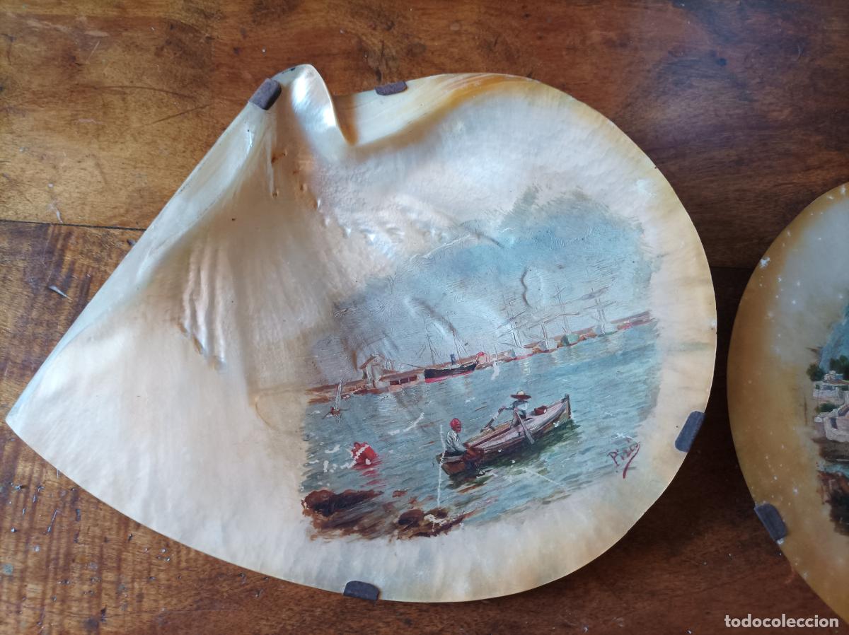 Arte: Oleo sobre concha .S.XIX.Madreperla. - Foto 24