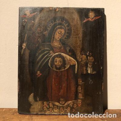 Arte: &Oacute;LEO SOBRE TABLA, PROBABLEMENTE COLONIAL. S. XVIII - Foto 1