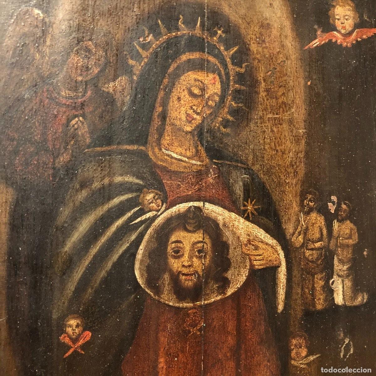 Arte: &Oacute;LEO SOBRE TABLA, PROBABLEMENTE COLONIAL. S. XVIII - Foto 2