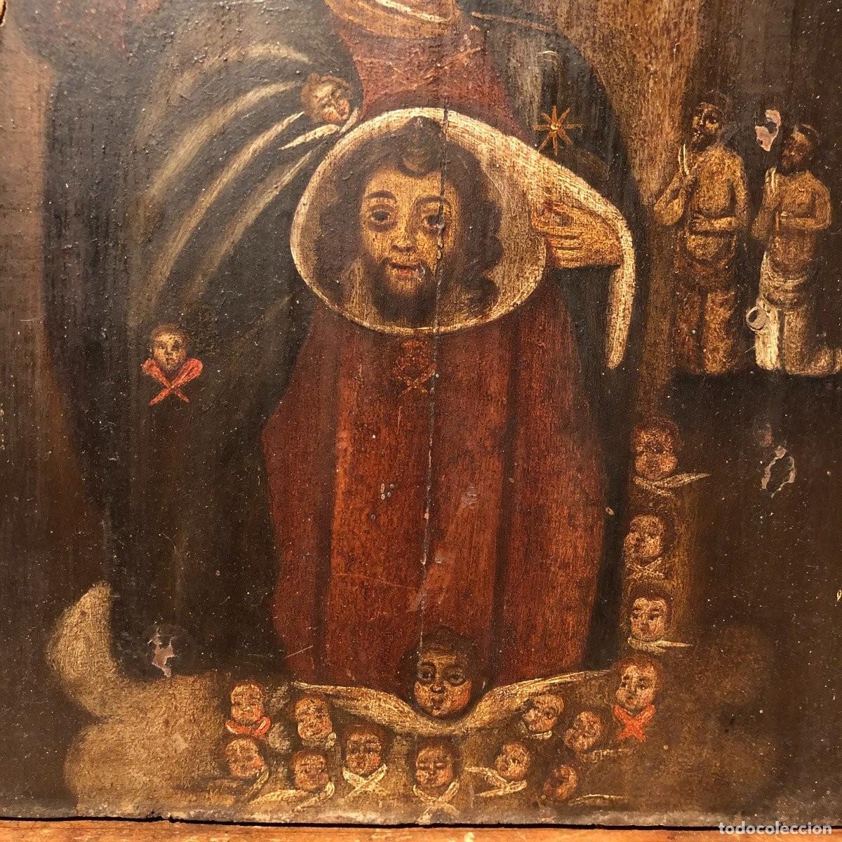 Arte: &Oacute;LEO SOBRE TABLA, PROBABLEMENTE COLONIAL. S. XVIII - Foto 3