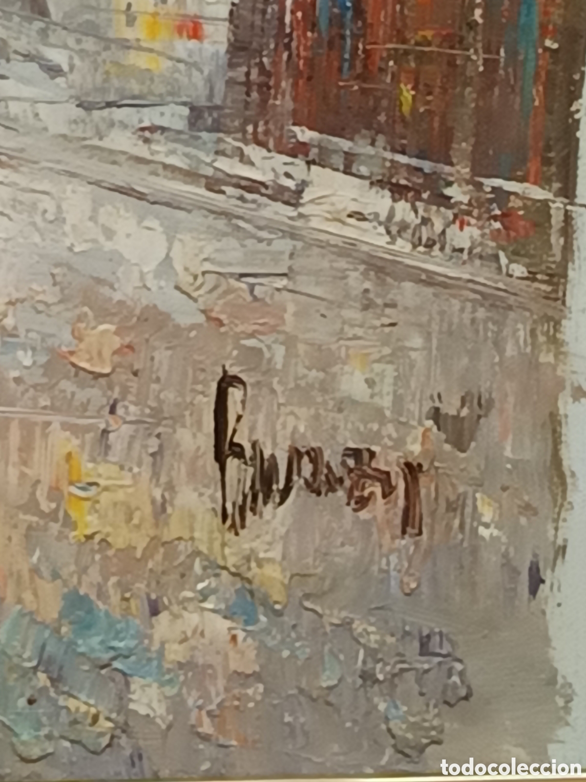 Arte: Oleo Caroline Burnett Rio Sena con torre Eiffel - Foto 3