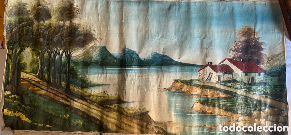 Arte: Lienzo antiguo sin marco - Foto 1
