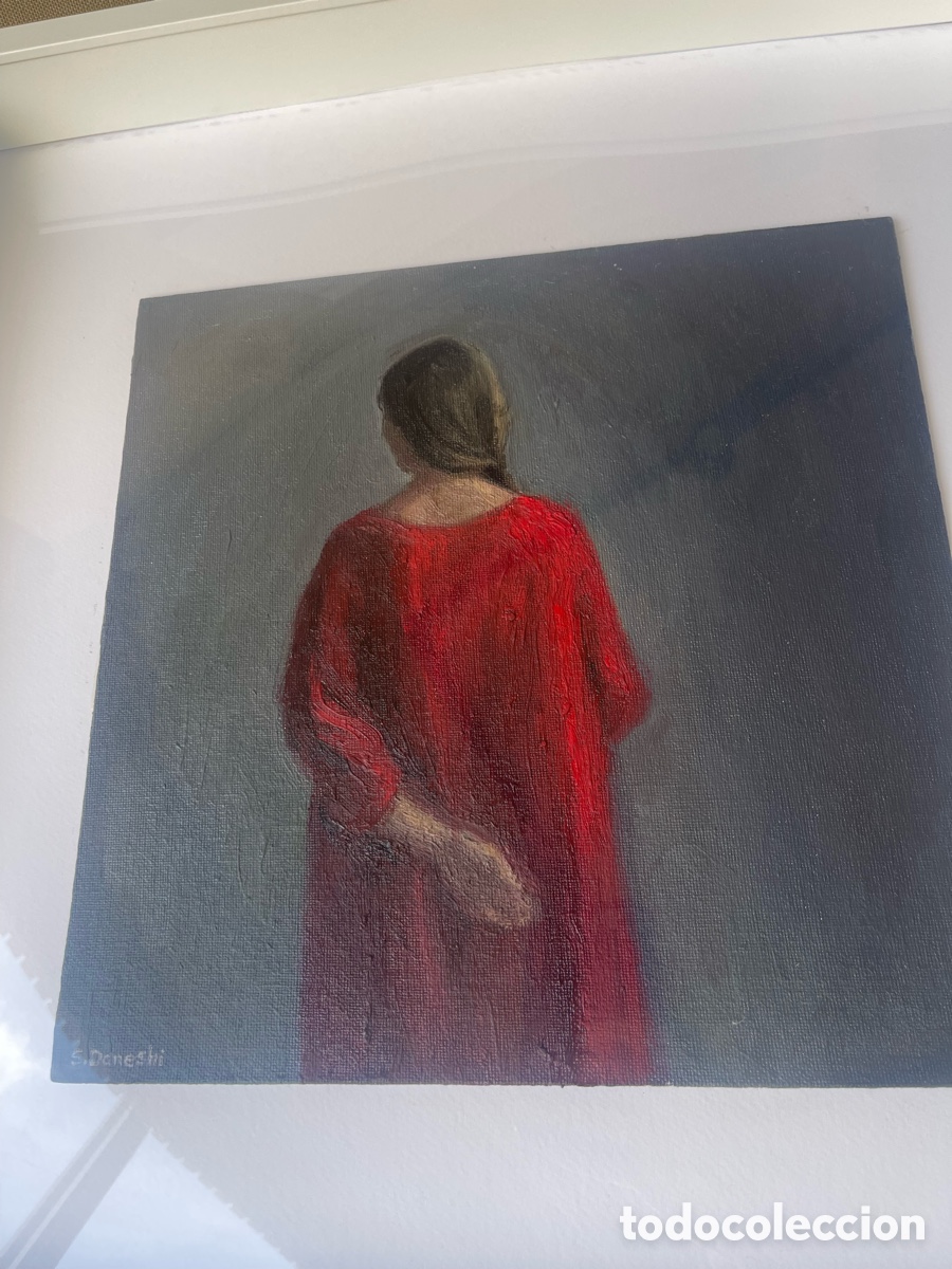 Arte: Se&ntilde;ora de rojo sobre fondo gris - Foto 5