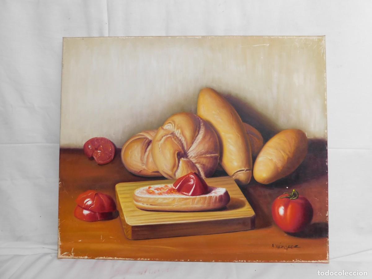 Arte: &Oacute;LEO SOBRE TELA BODEGON - A. VAZQUEZ - Foto 2