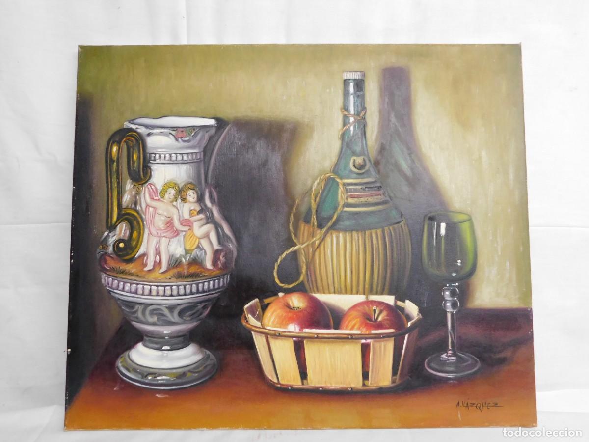 Arte: &Oacute;LEO SOBRE TELA BODEGON - A. VAZQUEZ - Foto 2