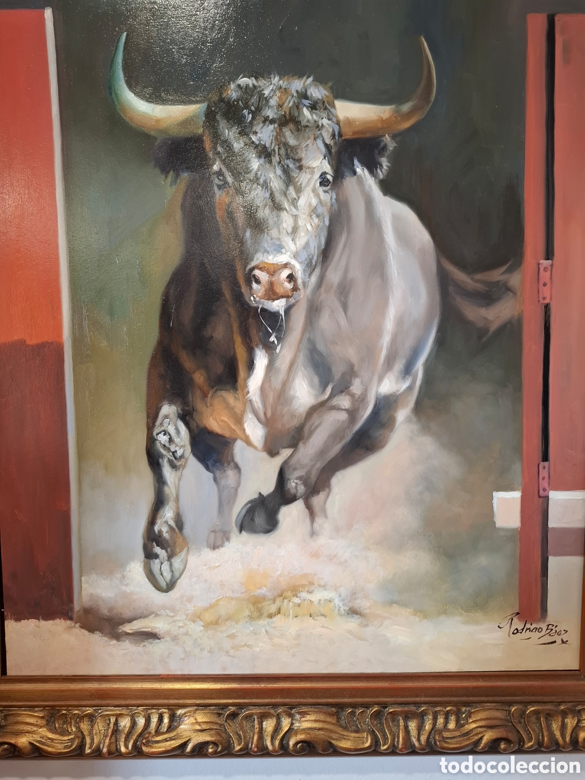 Arte: Oleo sobre tabla 85x75 toro bravo - Foto 2
