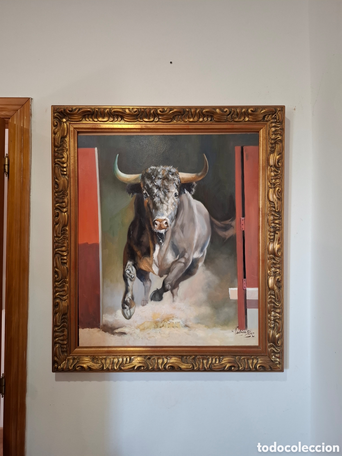 Arte: Oleo sobre tabla 85x75 toro bravo - Foto 4