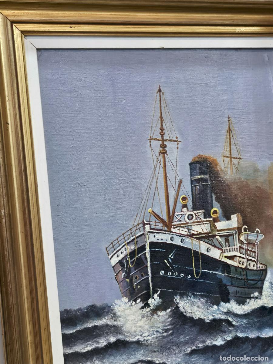 Arte: cuadro al oleo barco marina - Foto 2