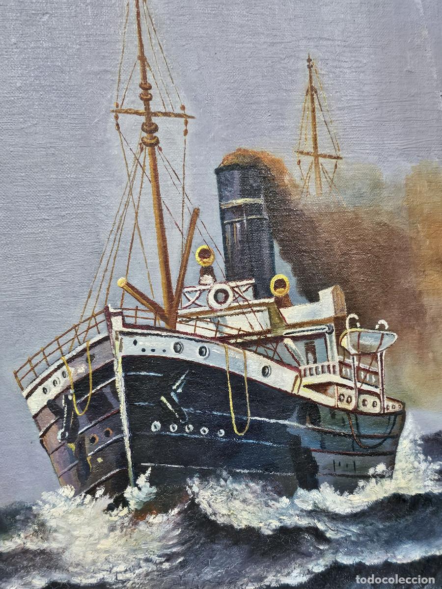 Arte: cuadro al oleo barco marina - Foto 3
