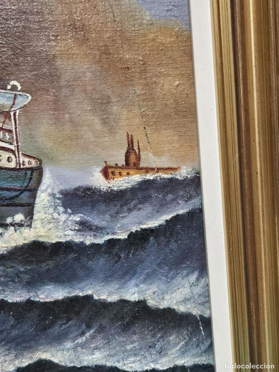 Arte: cuadro al oleo barco marina - Foto 4