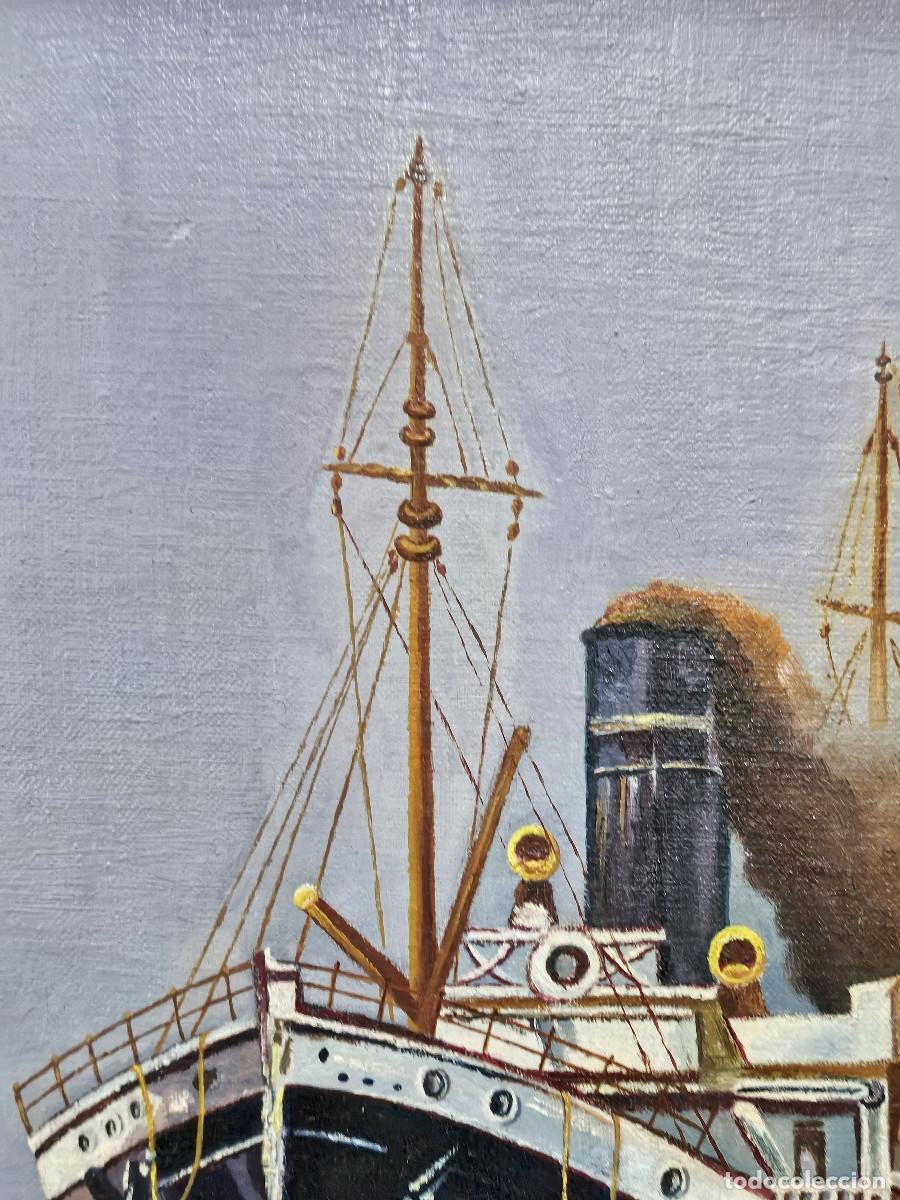 Arte: cuadro al oleo barco marina - Foto 5