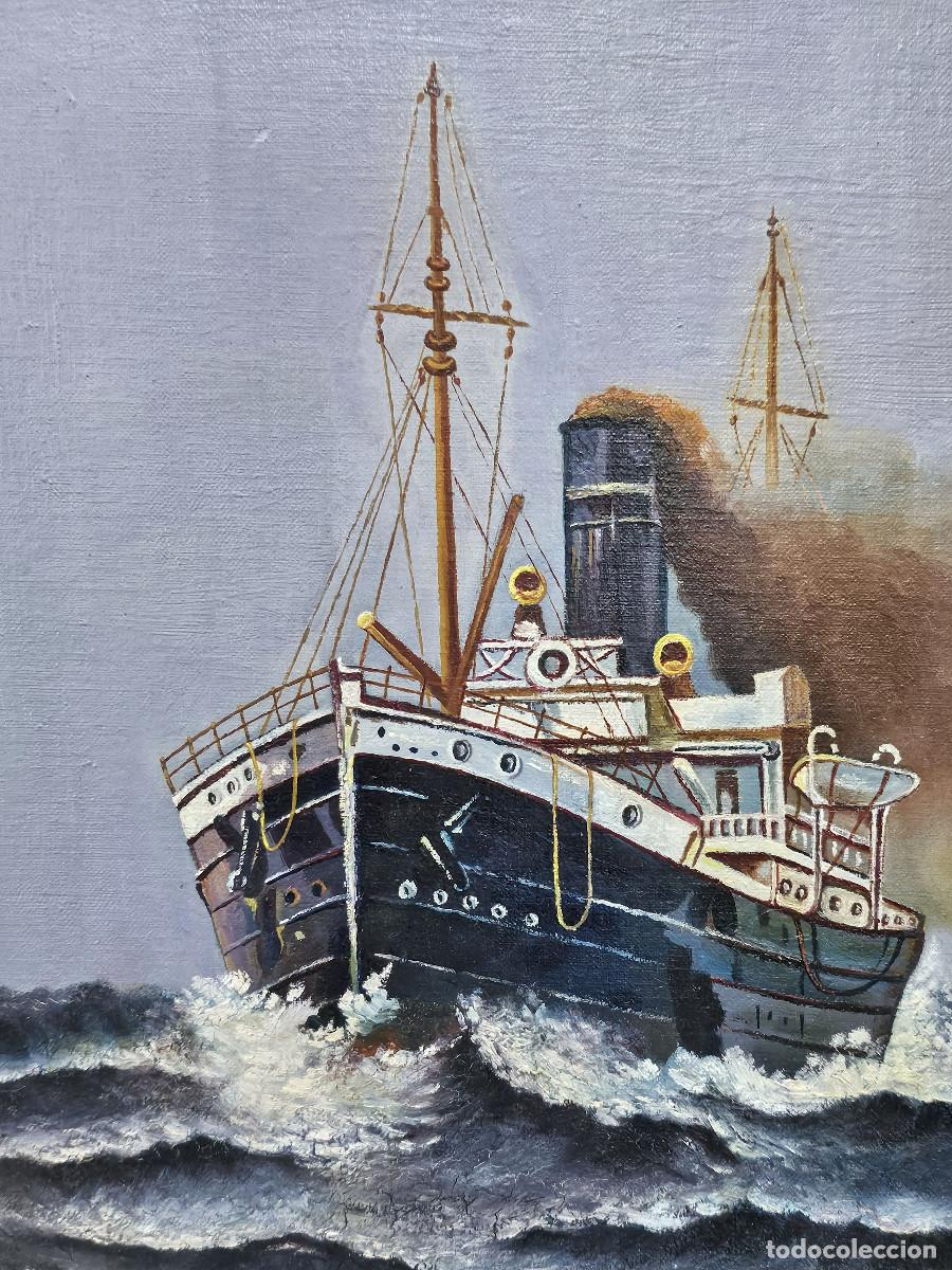 Arte: cuadro al oleo barco marina - Foto 6