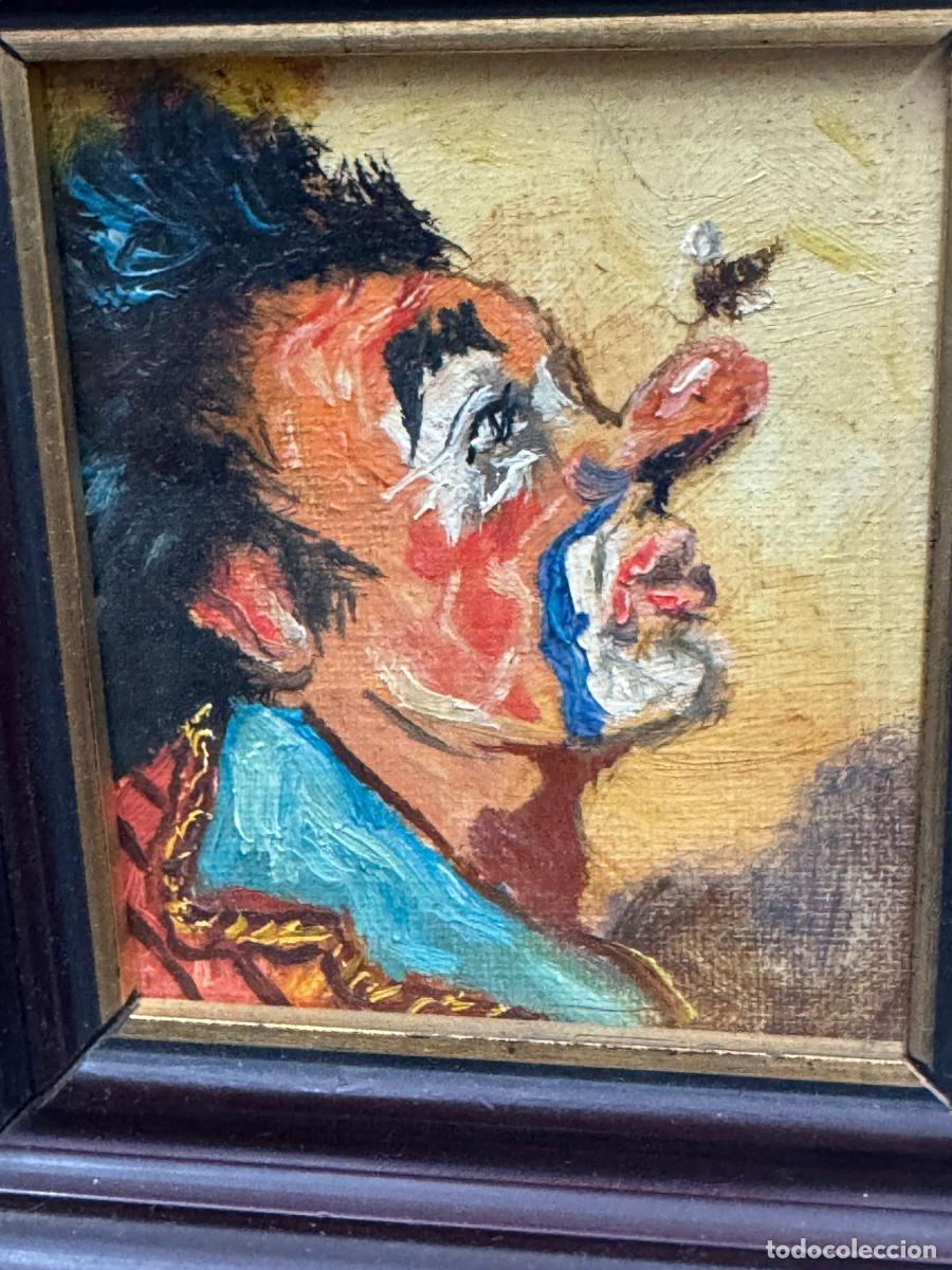 Arte: Lienzo al &oacute;leo de payaso enmarcado - Foto 2