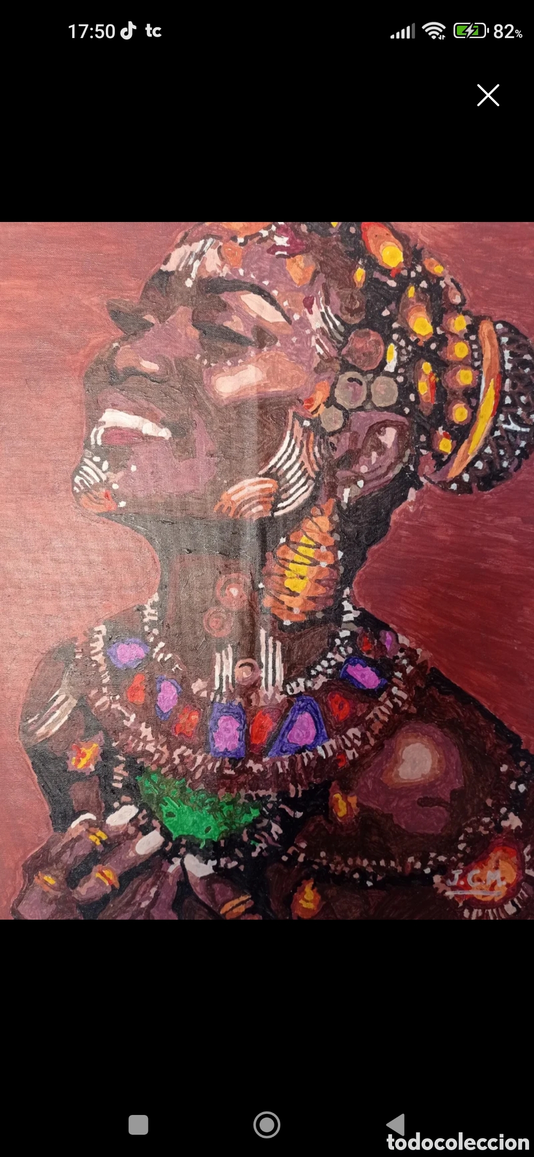 Arte: Cuadro de mujer Africana - Foto 1
