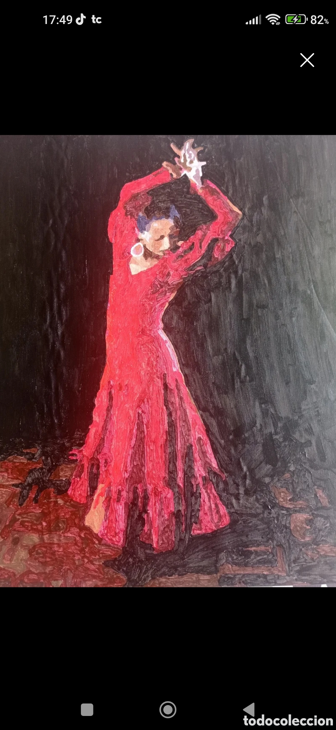 Arte: Cuadro de mujer flamenca bailando - Foto 1