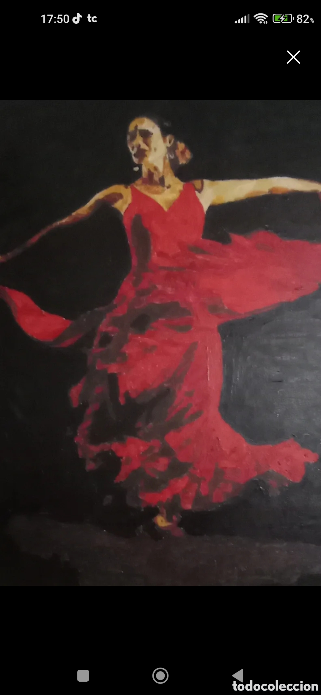 Arte: Cuadro de mujer flamenca bailando - Foto 1