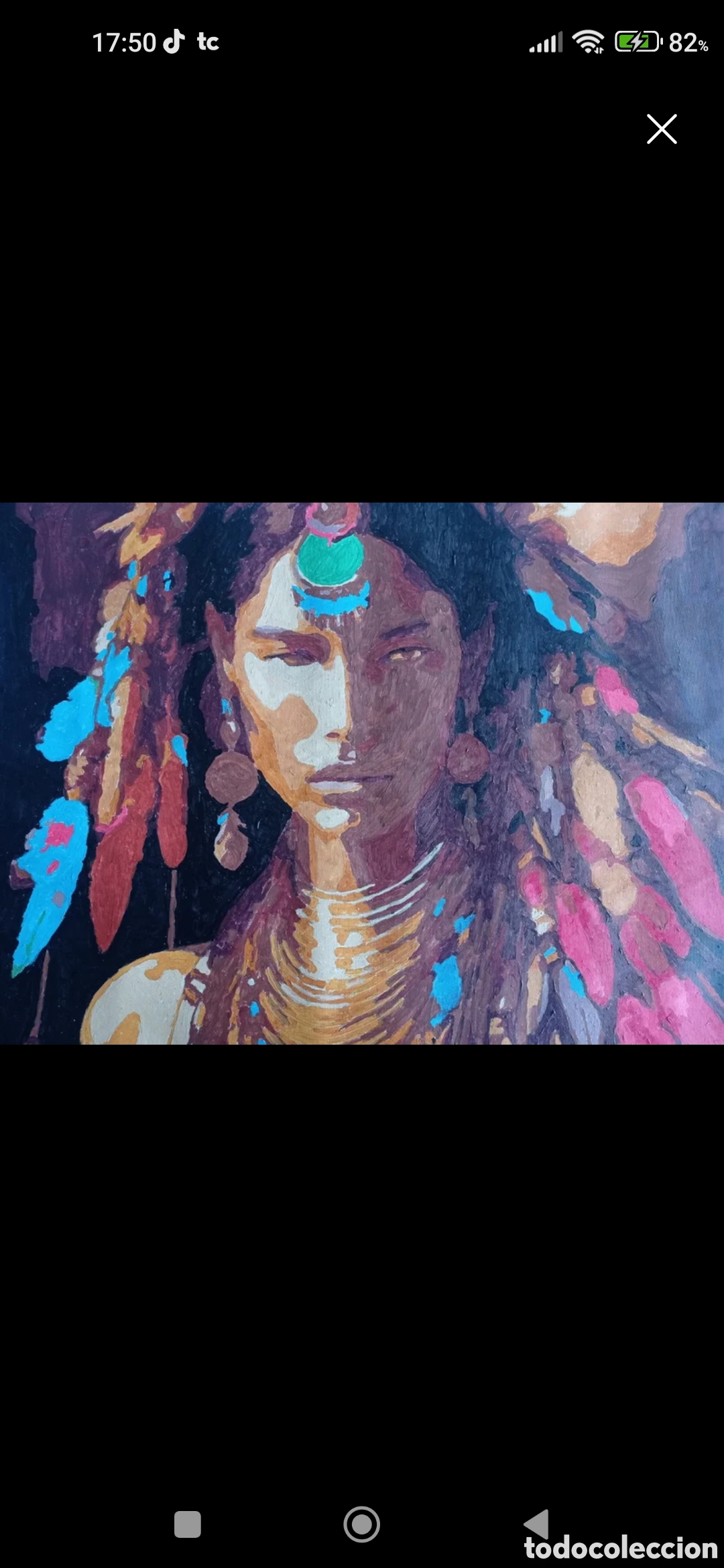 Arte: Cuadro de una india Americana - Foto 1