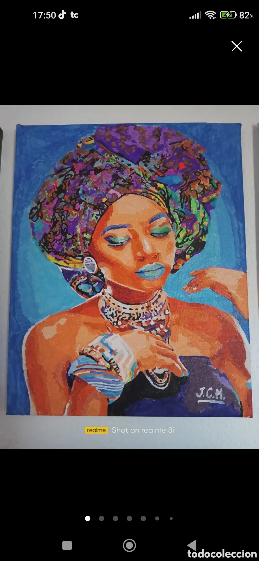 Arte: Cuadro de mujer Africana - Foto 1