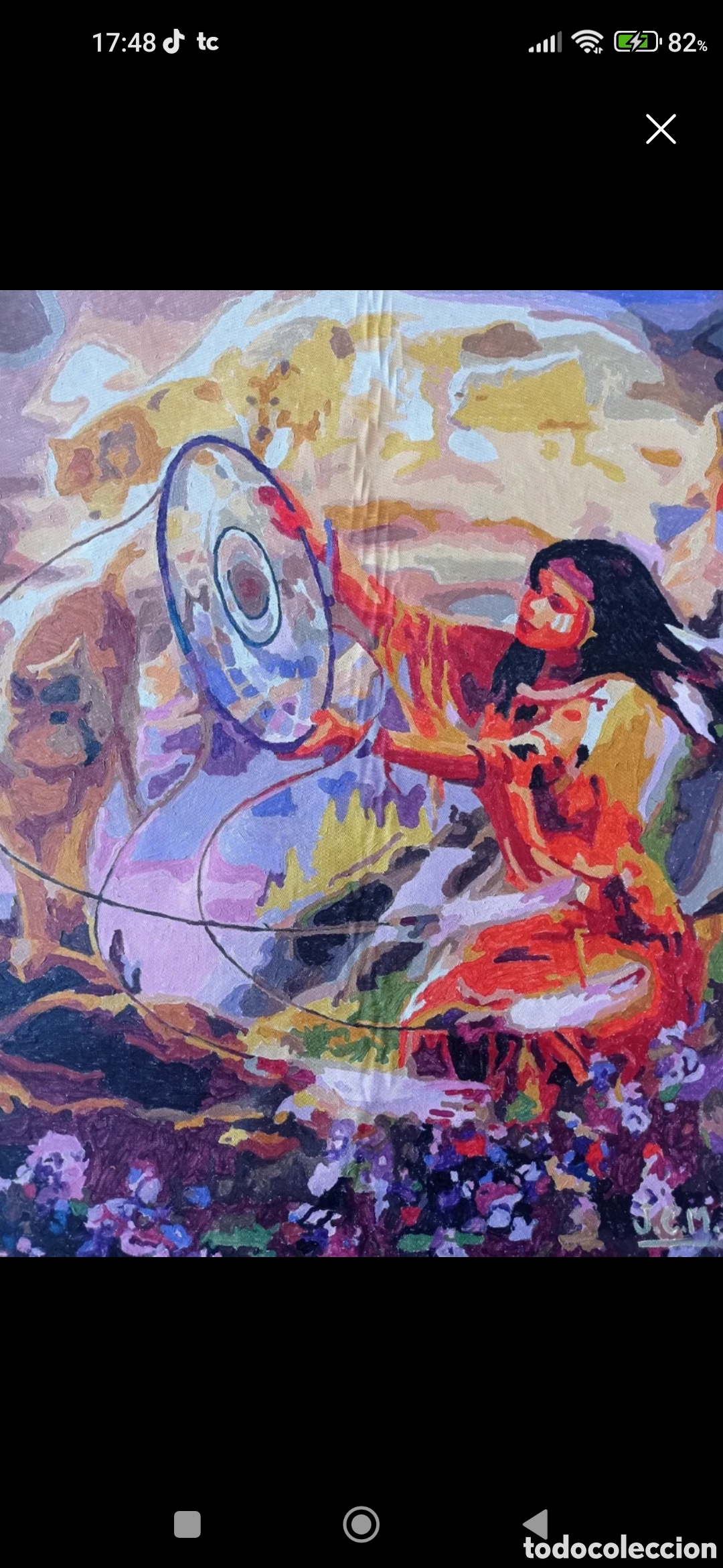 Arte: Cuadro de mujer india Americana - Foto 1