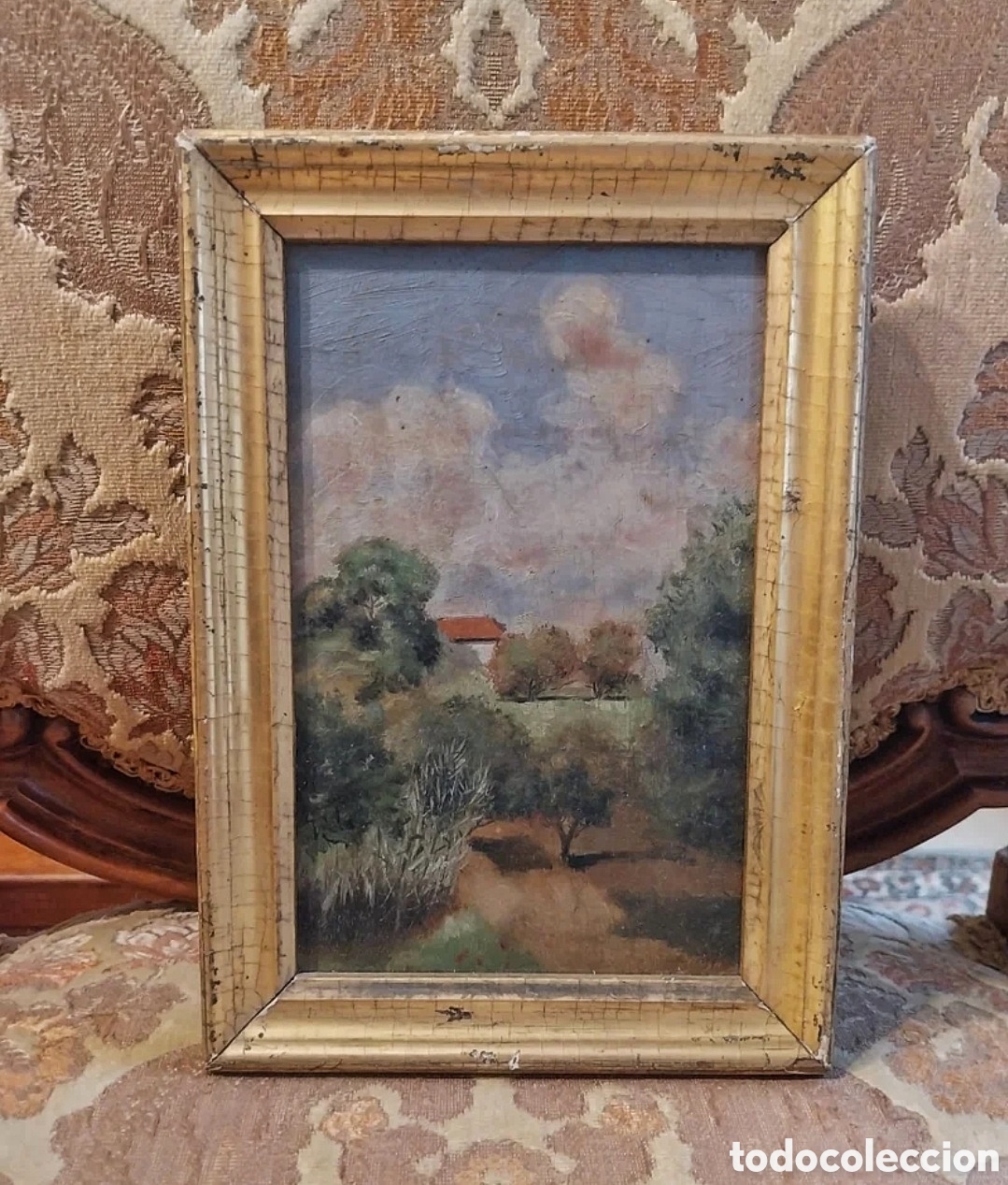 Arte: Paisaje &oacute;leo sobre tabla. - Foto 1