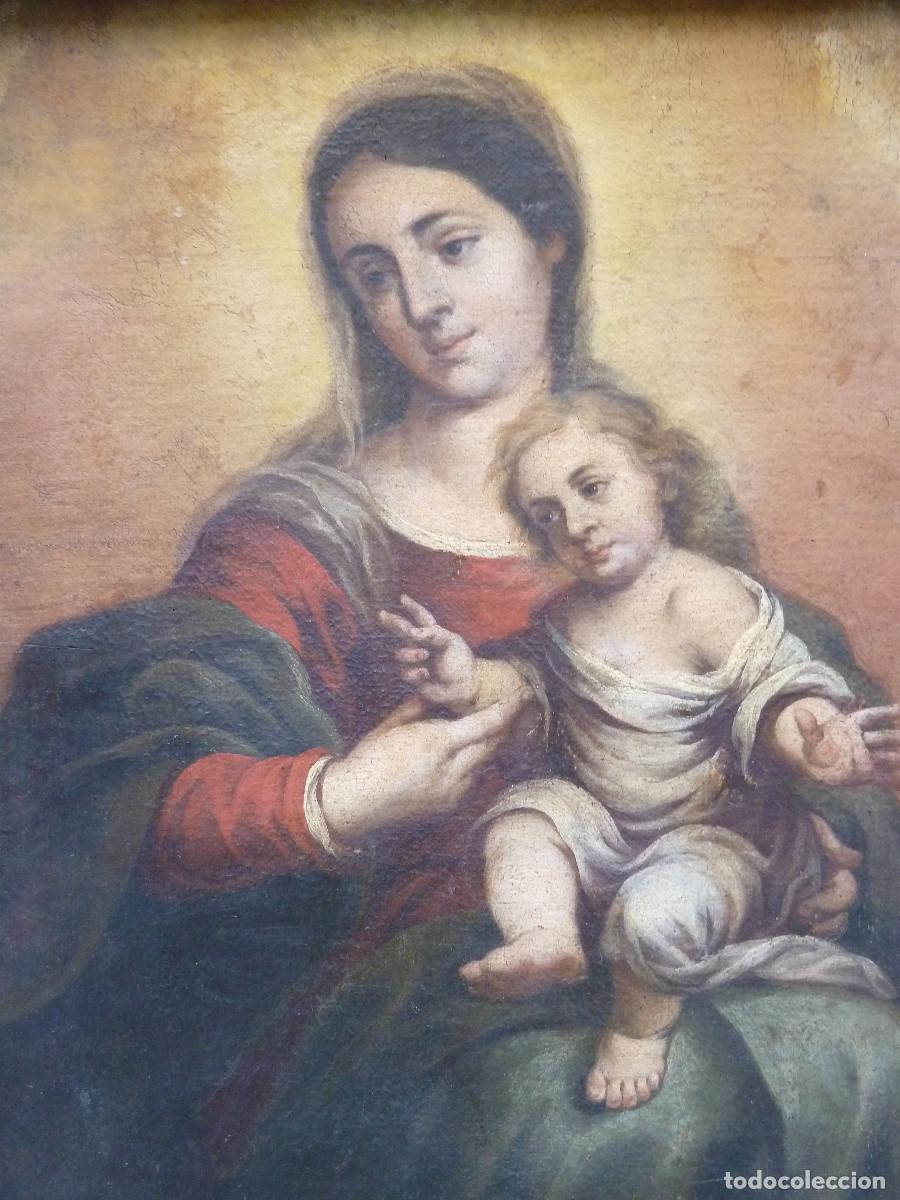 Arte: C&iacute;rculo de Murillo. Virgen con Ni&ntilde;o - Foto 1