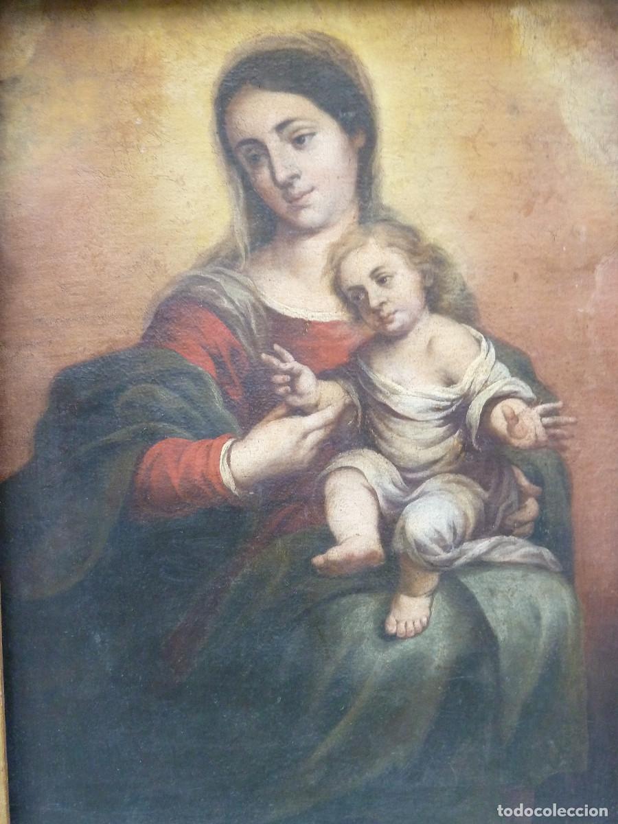 Arte: C&iacute;rculo de Murillo. Virgen con Ni&ntilde;o - Foto 2