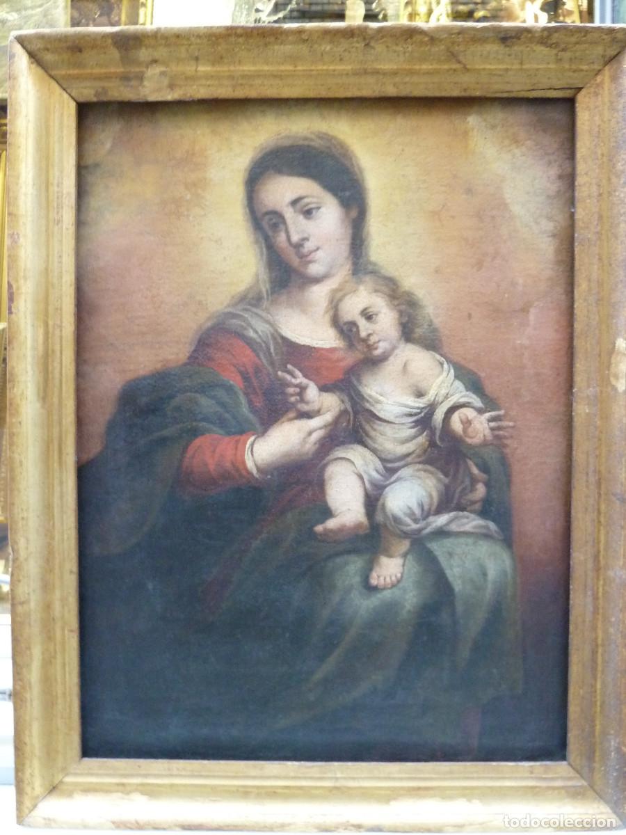 Arte: C&iacute;rculo de Murillo. Virgen con Ni&ntilde;o - Foto 3