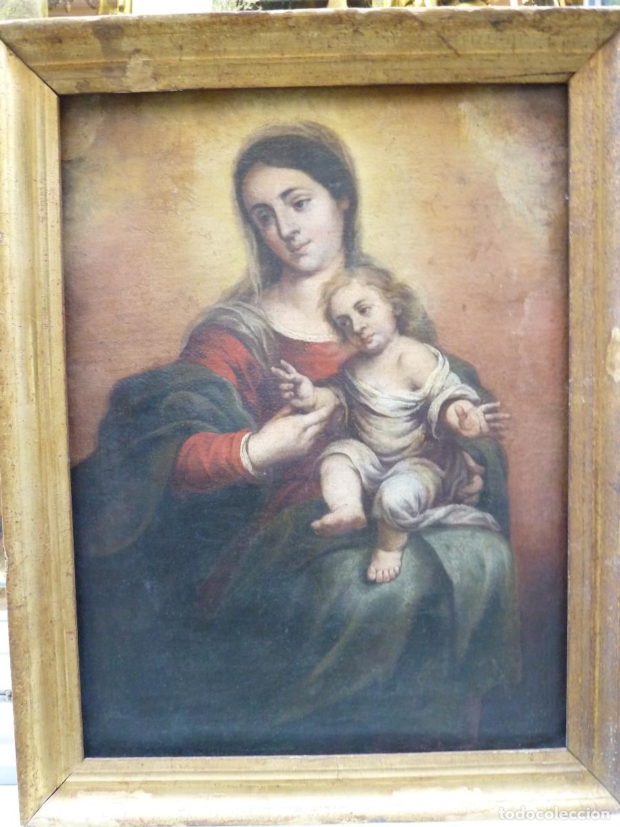 Arte: C&iacute;rculo de Murillo. Virgen con Ni&ntilde;o - Foto 4