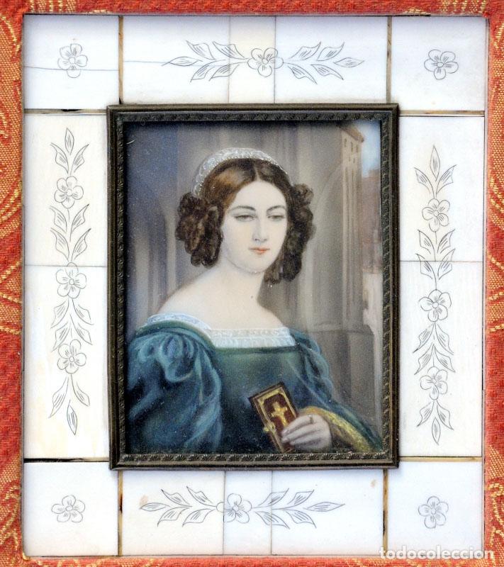 Arte: MINIATURA PINTADA SOBRE PLACA RECTANGULAR. SIGLO XIX. - Siglo XIX - Foto 2